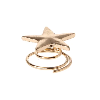 

Gold Stars Twisted Coil Pins Pearl Spiral Hairpins Bride Wedding Hair Jewelry B36D