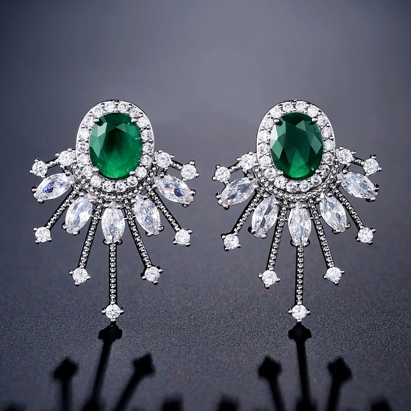 Яркий хрустальный цветок латунь, цирконий серьги AAA блестящие Маркиза Камень CZ серьги гвоздики Бразилия горячие дизайн ювелирные изделия