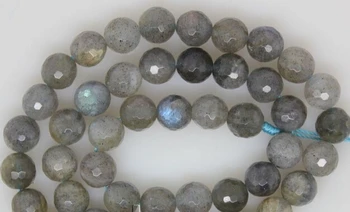

Miss00342 wholesale lot 5strand 8 mm natural Labradorite faceted round Loose beads 15 long strand