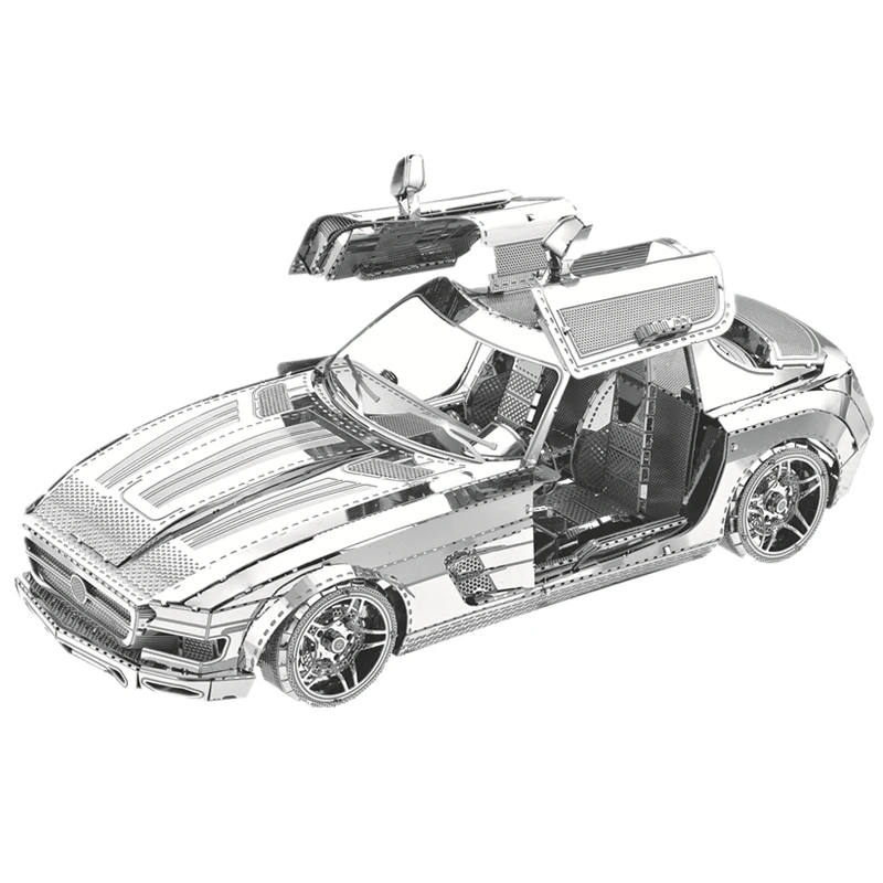 Крылья бабочки спортивные 3D металлические Пазлы Модель наборы лазерная резка сборка головоломки подарки для взрослых игрушки Набор для обучения домашний декор - Цвет: Sports Car