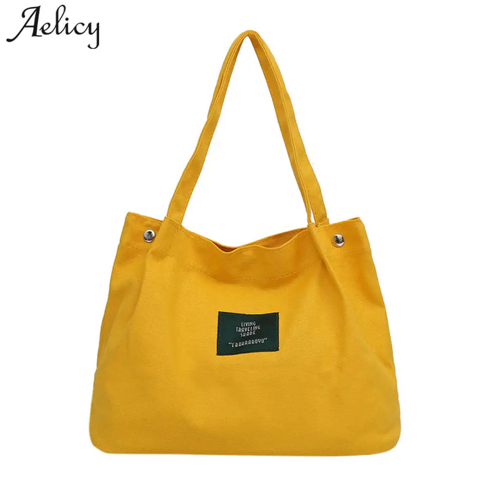 Aelicy Simple Letter Canvas Totes Bag Designer Handbags High Quality Bag Ladies Shoulder Bag