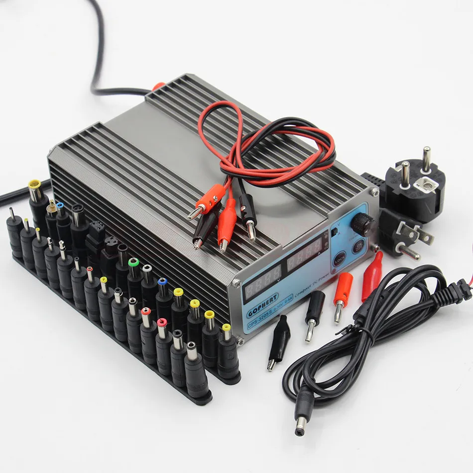 Мини cps-3205II источник питания постоянного тока+ кабель постоянного тока разъем ЕС Великобритания США адаптер OVP/OCP/OTP низкая мощность 110 V-230 V 0-32v 0-5A cps-3205