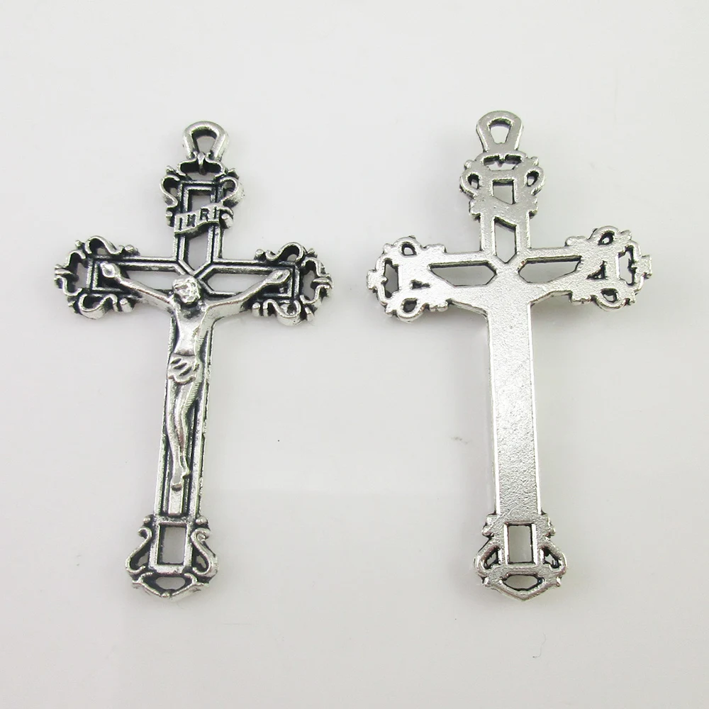 

100pcs of 1.6 Inches Alloy INRI Rosary Jesus Crucifix Cross Pendants