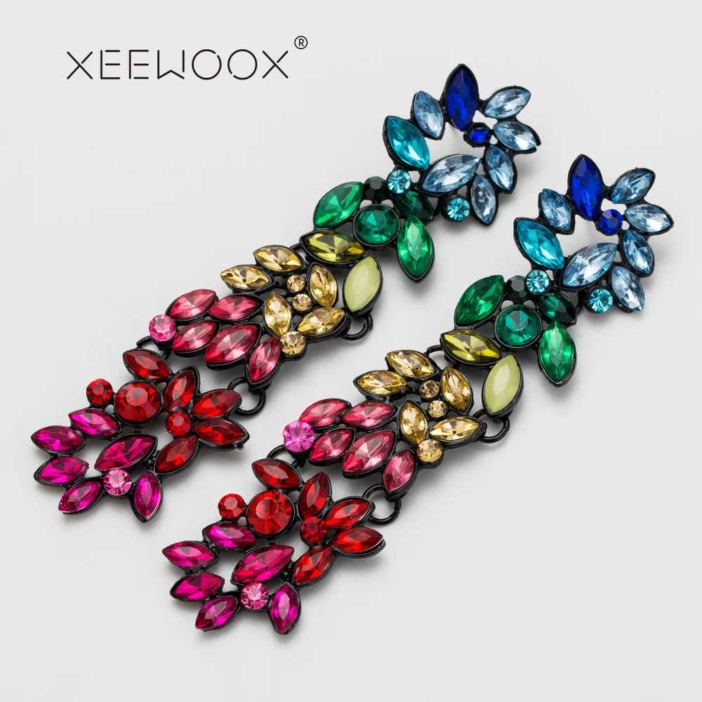 

XEEWOOX Brand 2019 Acrylic Drop Earrings Women Fashion Handmade Flower Wedding Earrings Nigerian Party Jewelry