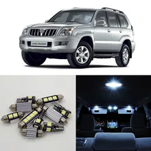 14 шт. Белый Автомобильный светодиодный светильник, лампочки, интерьерная посылка, набор для 1998-2002 Toyota Land Cruiser Prado, карта, купольная дверная лампа, штекер n Play 12 В