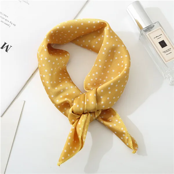FJ159 yellow Новинка, женский шарф на весну и лето, шелковый шарф маленького размера, квадратный шейный платок для офиса, женские шарфы, весенние шали, 50*50 см - Цвет: FJ159 yellow
