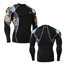 Жизнь на треке Мужская рубашка slim fit для серфинга плавающий мужской цветной печатный компрессионный базовый слой размер S-4XL