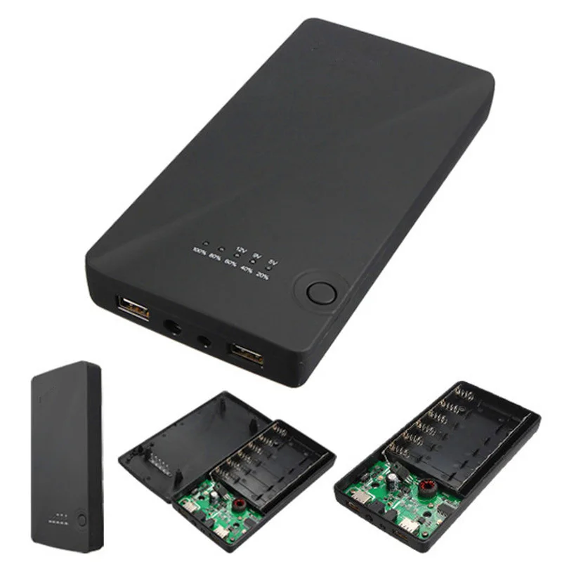 imágenes para Universal 5 v 9 v 12 v 6x18650 dual usb portátil banco de la energía externa del cargador de batería caja de la caja para iphone para samsung imágenes para Universal 5 v 9 v 12 v 6x18650 dual usb portátil banco de la energía externa del cargador de batería caja de la caja para iphone para samsung
