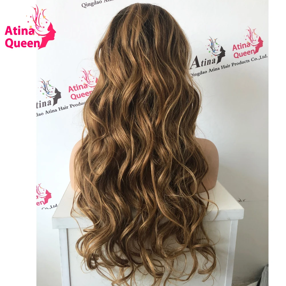 Atina Queen 180 плотность два тона кружева передние человеческие волосы парики с
