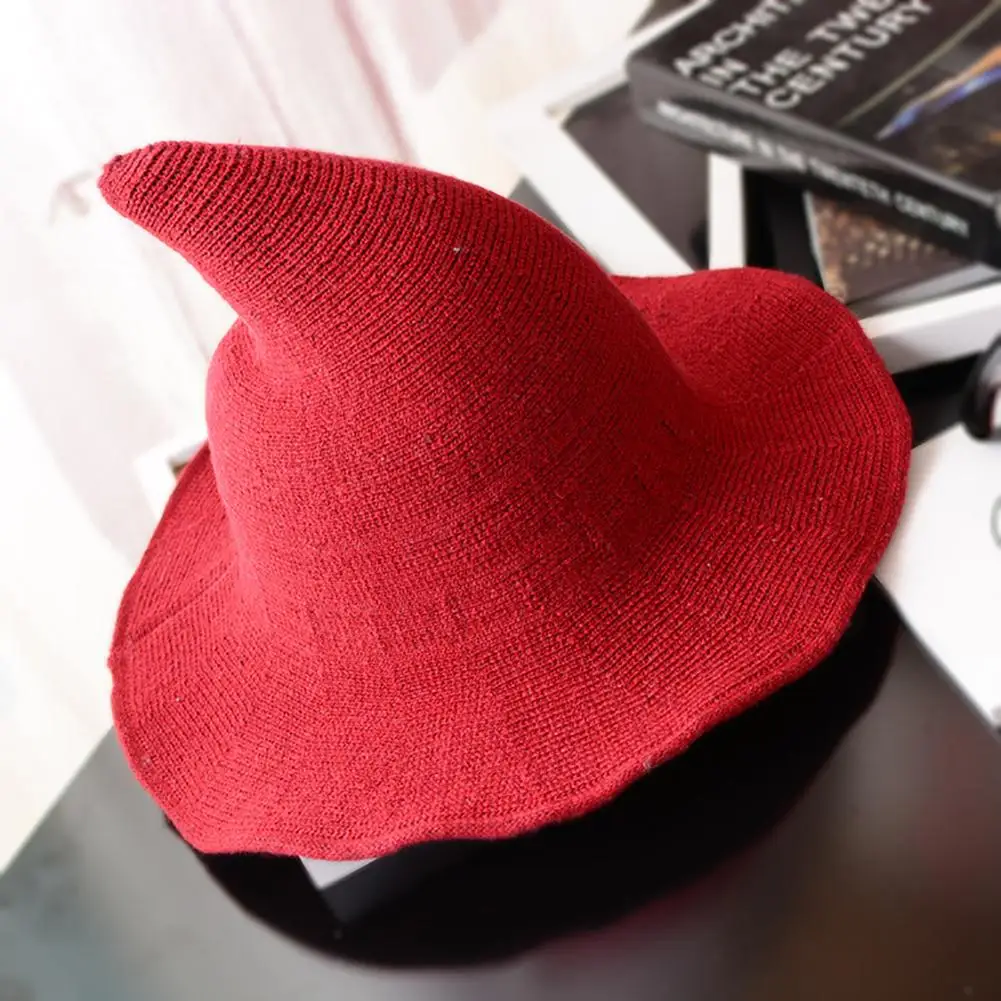 Fashion Knitted Pointy Witch Bucket Hat Warm Breathable Women Cap Winter in Men's Bucket Hats