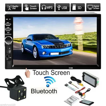 

Bluetooth 7" HD Touchs Screen 2 Din Car Stereo Radio FM AUX USB SD MP5 Player + Rear View Camera Remote Controller