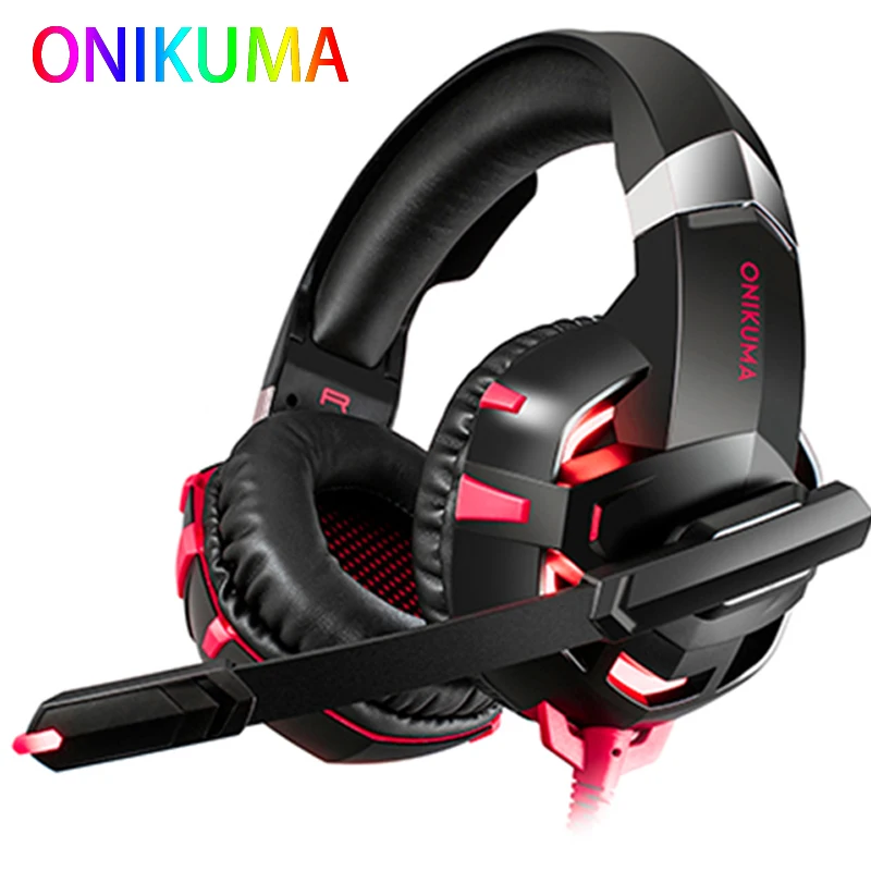 buy ONIKUMA K2A Headphones Headset And Mouse Deep Bass LED Lights Gaming Headset With PS4 Android phone Headphone For Computer Gamer
