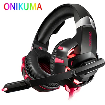 

ONIKUMA K2A Headphones Headset And Mouse Deep Bass LED Lights Gaming Headset With PS4 Android phone Headphone For Computer Gamer