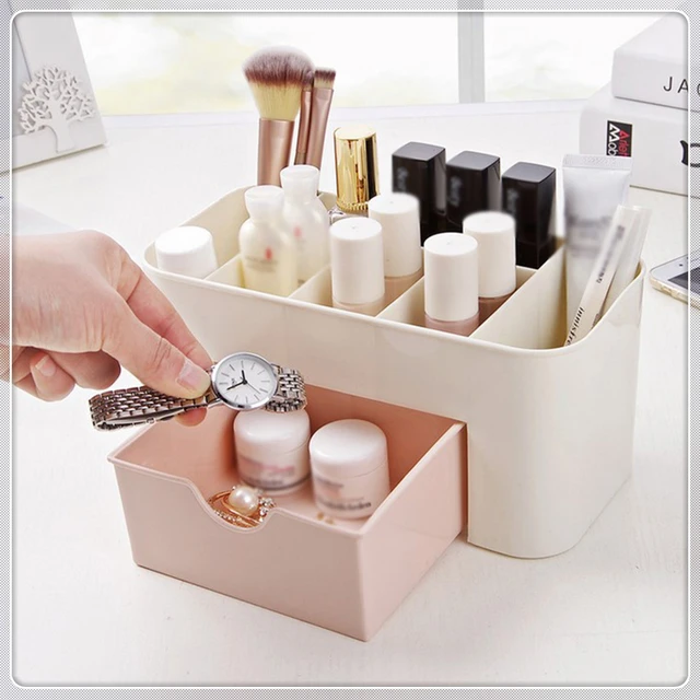 Msjo Makeup Box Organizer Jewelry Necklace Nail Polish Earring Plastic Storage Box Home Desktop Organizer For Cosmetics -