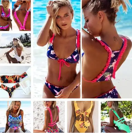Brazilian Bikinis Women 2017 New Bikini Set Push Up Swimwear Women Summer Beach Wear Sexy Print