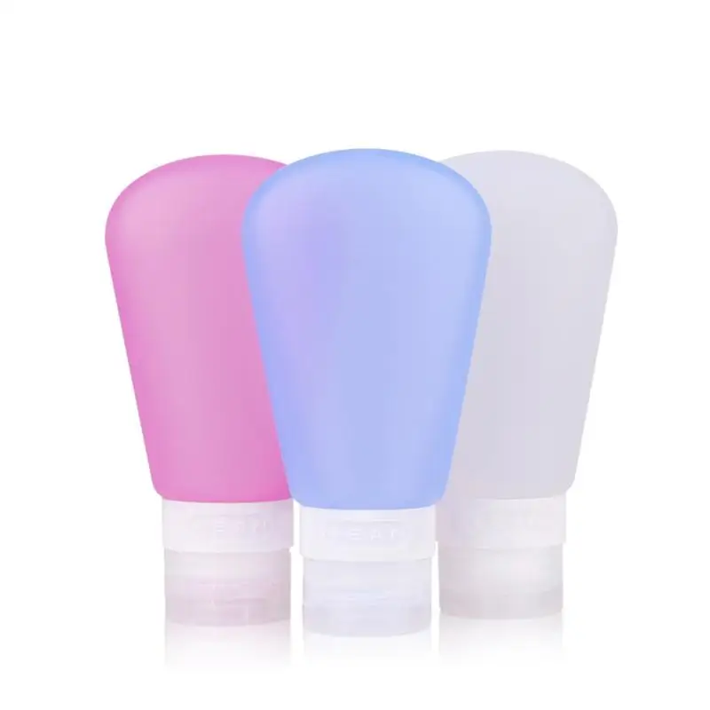 3pcs Portable Travel Bottles Set Soap Dispensers Silicone Bottles Countertop Lotion Containers 89ml (Pink + Blue + Transparency) 3pcs Portable Travel Bottles Set Soap Dispensers Silicone Bottles Countertop Lotion Containers 89ml (Pink + Blue + Transparency)
