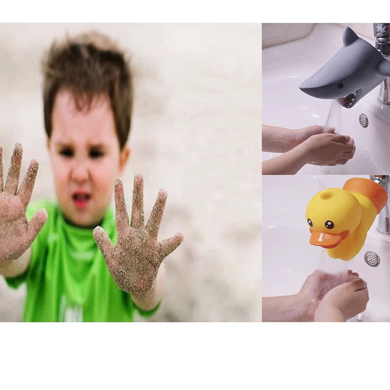 

Fun Faucet Extender Kid Hand Washing Extender Bath Toy Water Saver Bathroom Sink Duck design Washbasin Shower Baby care