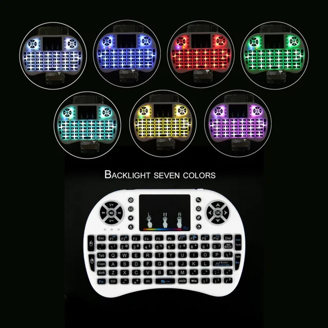 Best Price 2.4GHz Wireless Keyboard for Android TV Box PC laptop 92 Keys DPI adjustable Wireless Keyboard Backlight with Touchpad Mouse