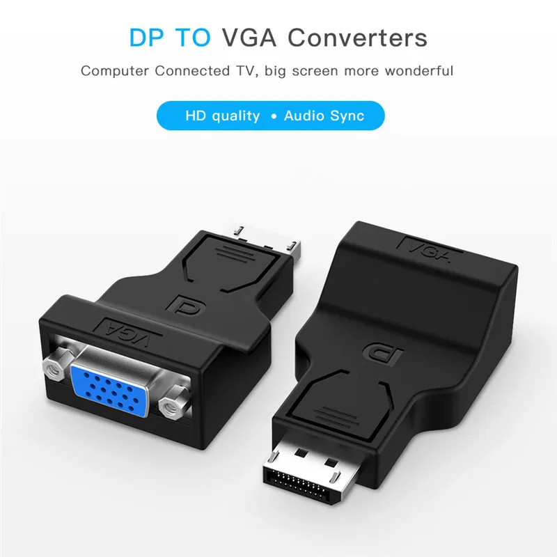 Robotsky dp vga محول عرض ميناء displayport إلى vga محول ذكر إلى أنثى كابل ل hdtv مراقب بوك العارض pc