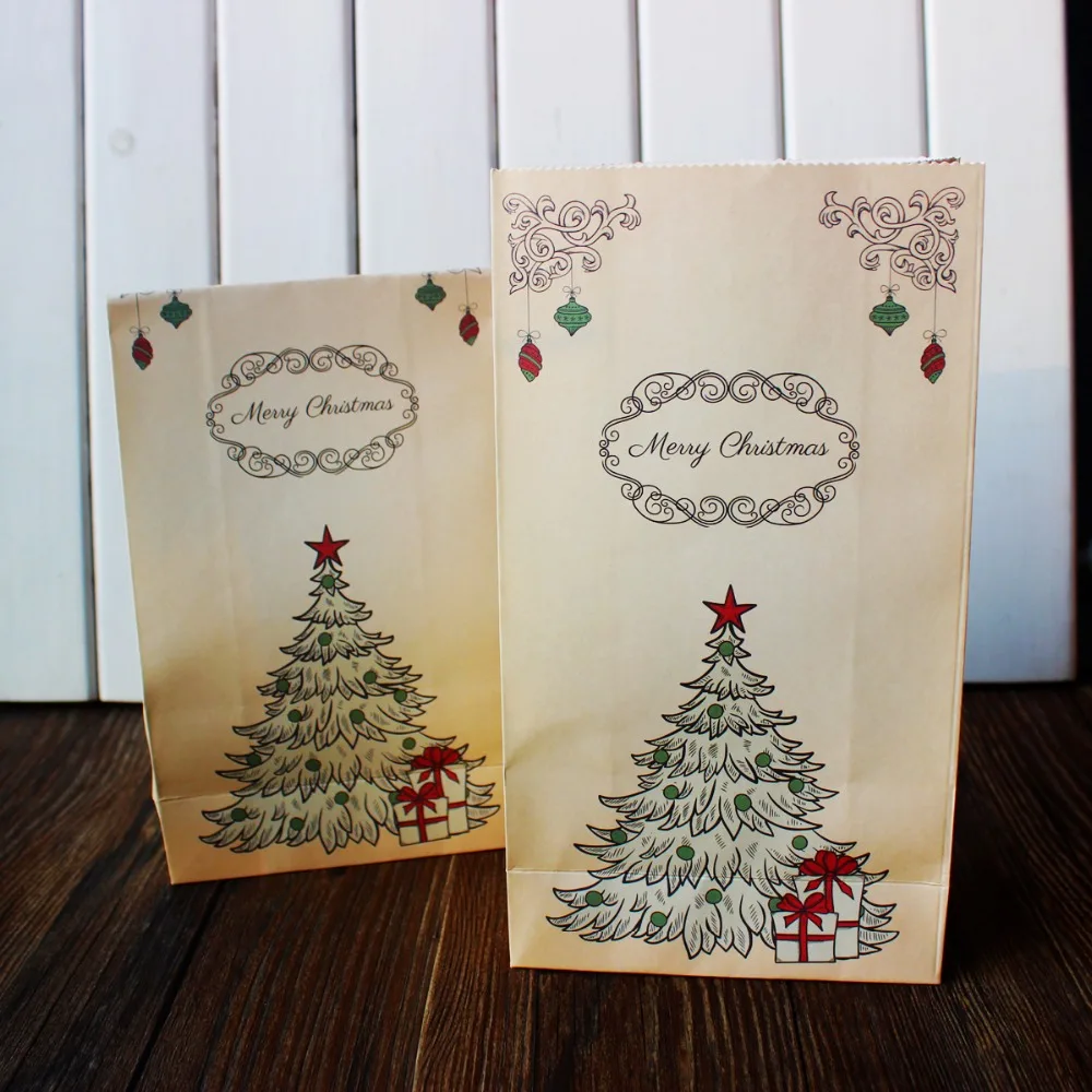 Merry Christmas kraft paper bag, Gift Bags, Party,Favour,Packaging
