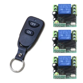 

New 2 Keys DC 12V 10A 1CH Wireless RF Lighting Remote Control Switch Transmitter Receiver for Access Door System 315/433mhz