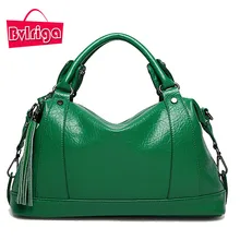 BVLRIGA Boston Frauen Tasche Damen Leder Quaste Tasche Litschi Frauen Messenger Bags Handtaschen Berühmte Marke Designer-tasche Frauen