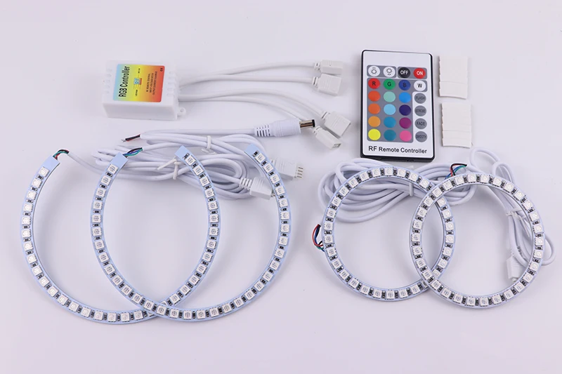 para Ford Focus Acessórios Mais Recentes Farol Multi-cor Rgb Led Anjo Olhos Auréola Anel Olho Drl rf Controle Remoto mk 2 2004-2011 6 olhos auréola anel olho drl rf controle remoto