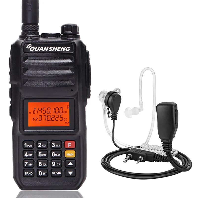 Quansheng TG-UV2 PLUS 10 Вт Мощный 5 диапазонов 136-174 МГц/Полиция 350-390 МГц/400-470 МГц 4000 мАч Ham Радио Walkie Talkie TG-UV2Plus - Цвет: add headset