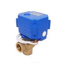 3way DC12V моторизованный шаровой клапан DN15 DN20 электрический клапан