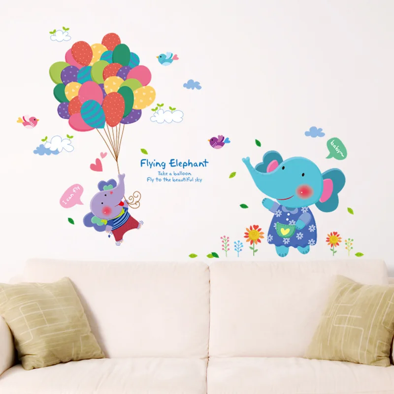DIY Carton BalloonsRainbow Animal Elephant Baby Nursery Children Kids Room Decorative Wall