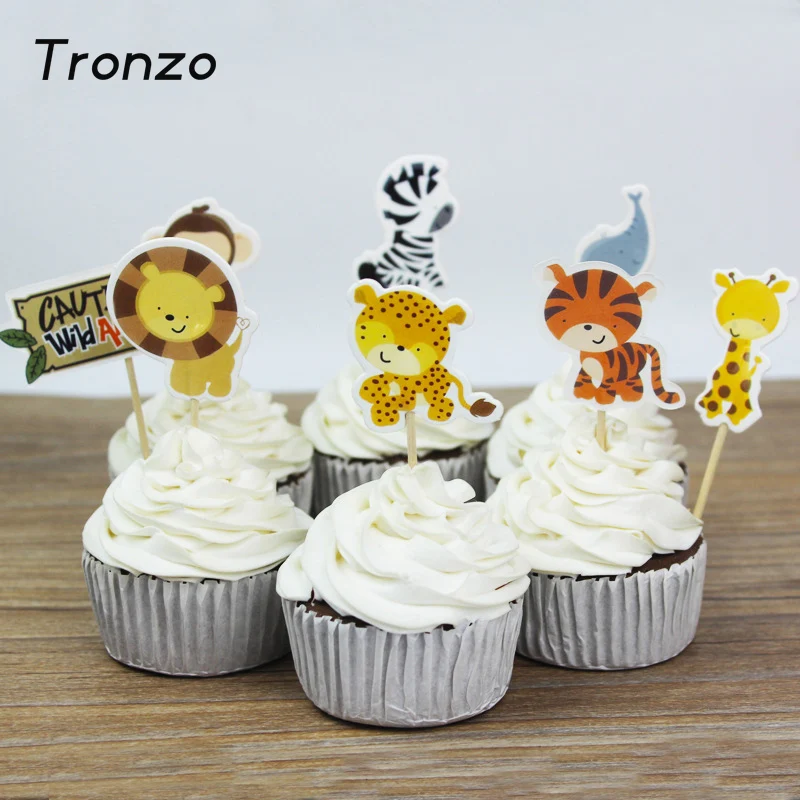 Por Dinosaur Cake Supplies 48pcs Dinosaur Cupcake Toppers Picks Funny Wedding Cake Decorating Supplies Baby Party Decoration