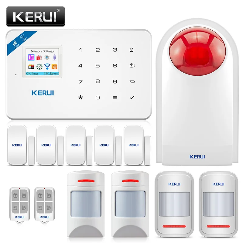 

KERUI WI8 WIFI GSM Burglar Security Alarm System anti-pet motion detector door sensor wireless siren