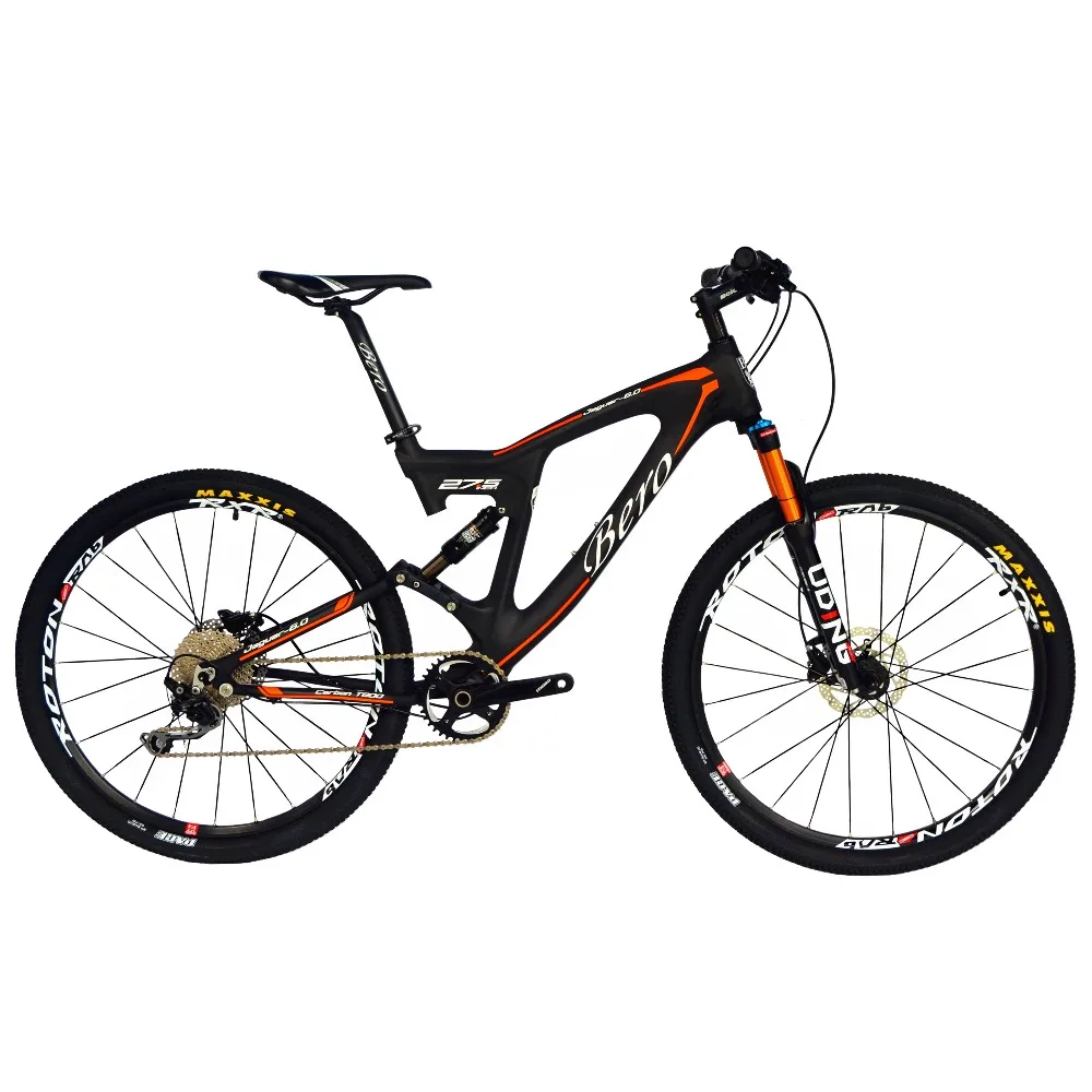 BEIOU Carbon Dual Suspension Mountain Bicycle All Terrain 27.5 Inch MTB 650B Bike 10 Speed SHI MANO DEORE T700 Matte 3K CB22