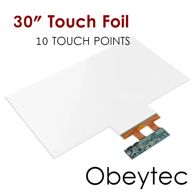 Obeytec 2" высокочувствительная проекция емкостная сенсорная пленка, интерактивная сенсорная фольга, 10 точек касания, USB контроллер