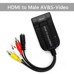 Wiistar HDMI к мужчине AV CVBS S video Converter адаптер HDMI2AV Composite R/L аудио 1080 P Поддержка NTSC/PAL для портативных ПК PS3 ТВ