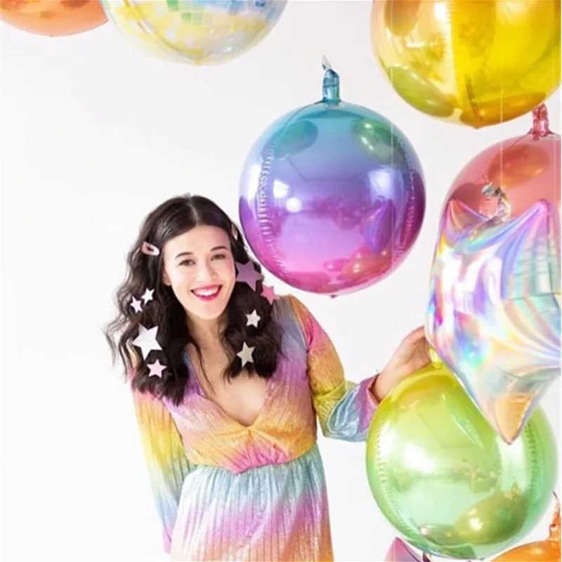 Wedding Decorations Rainbow foil Aluminum Balloon 4D Bachelorette Party Supplies Birthday Party Decorations Adult 1
