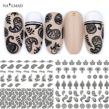 1 лист Красочные Пейсли наклейки для ногтей водные переводные наклейки бандана переводные наклейки s Мандала Глаза наклейки для ногтей Переводные татуировки