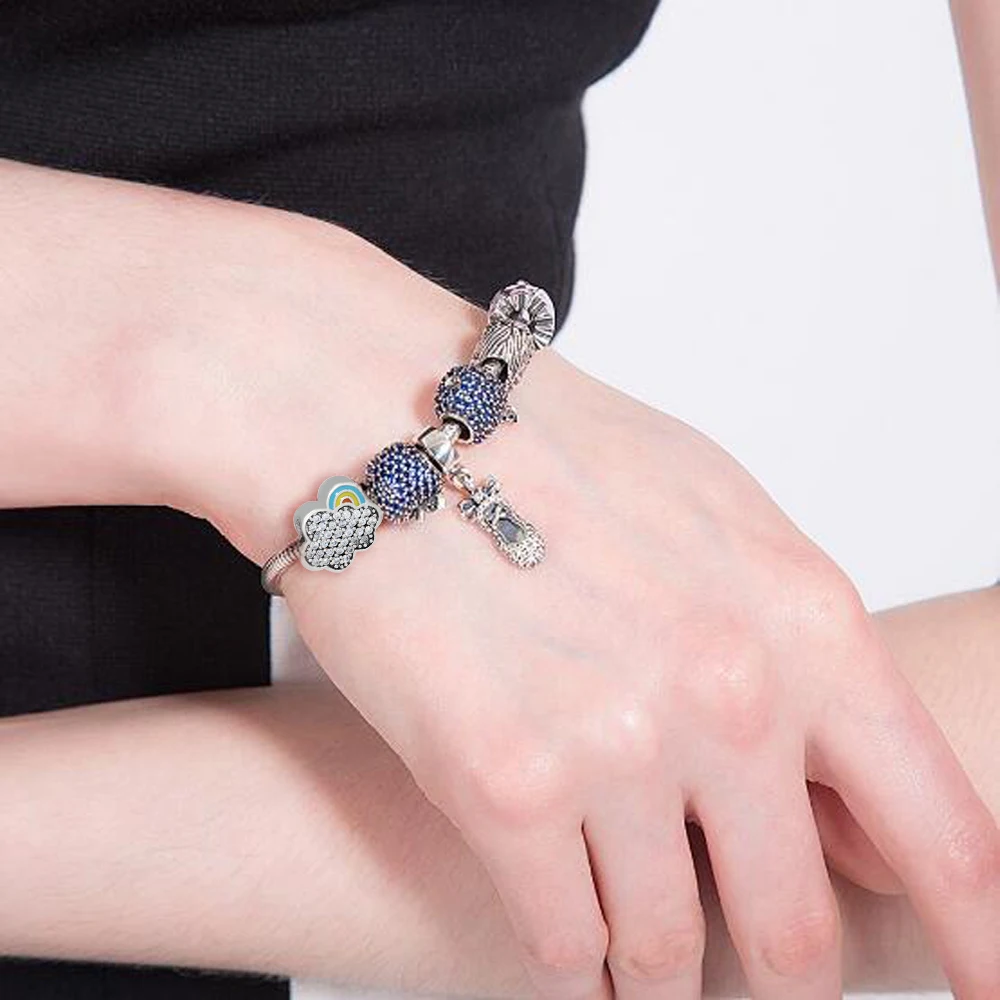 CKK You are my Rainbow Charms подходит для браслетов Pandora 925 пробы Серебряные Подвески