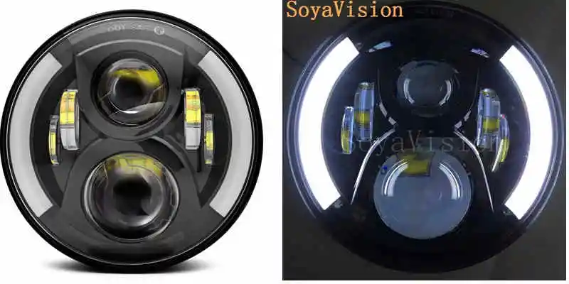 1 PCS 7 Round Universal Motorcycle Headlight HighLow Beam Light Amber Headlamp For Harley Suzuki Yamaha Honda Cafe Racer (8)