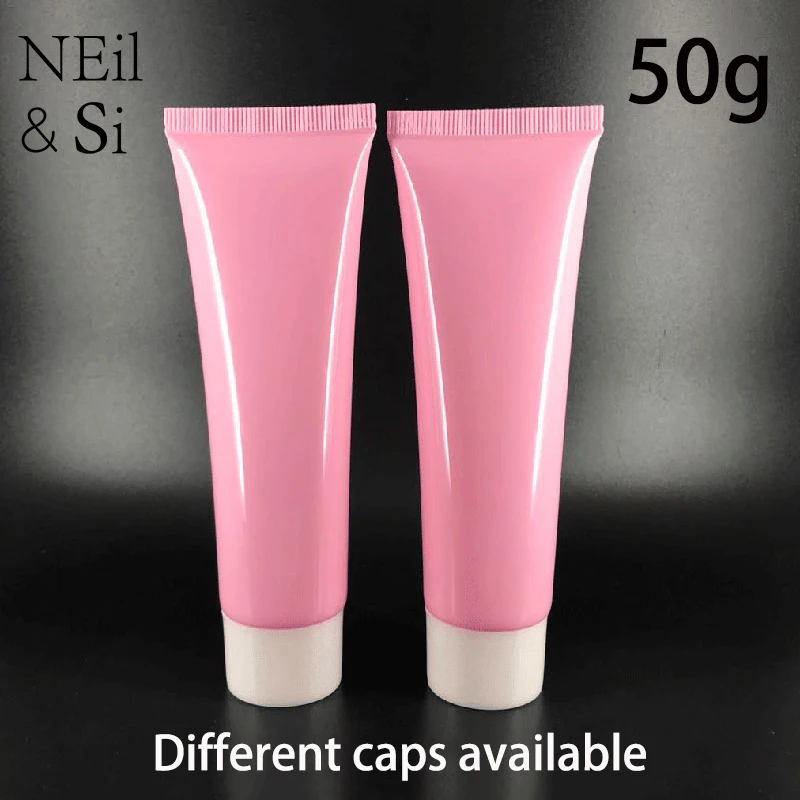 Pink 50g Plastic Cosmetic Squeeze Bottle 50ml Hand Cream Emulsion Tube