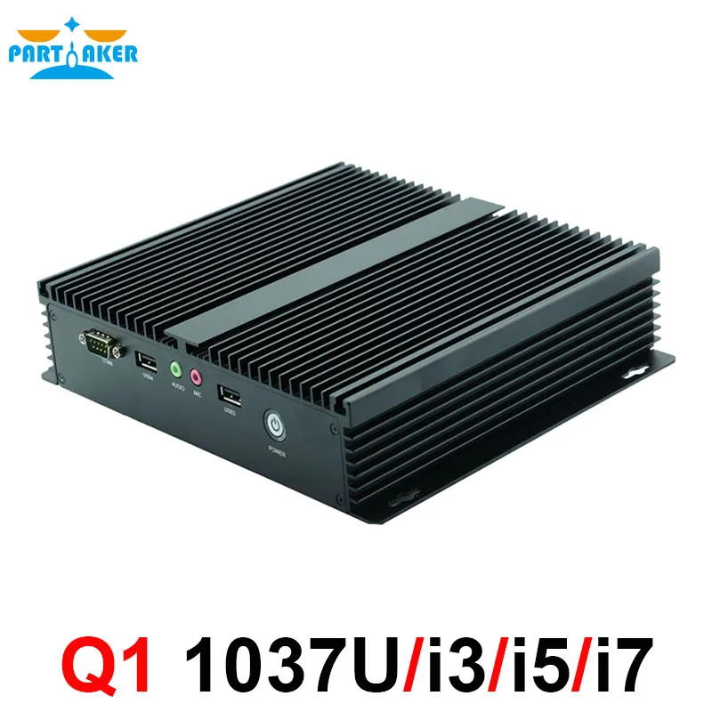 Немощные прочные промышленные компьютеры Celeron 1037U i5 3317u мини ПК без вентилятора с 6