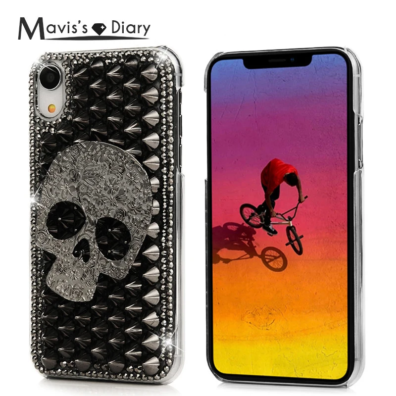 

Handmade Skull Rhinestone Diamond Case For Samsung Galaxy S9 Plus J3 2017 Huawei P20 Pro/P20 Lite For iPhone XS Max/XR/X XS