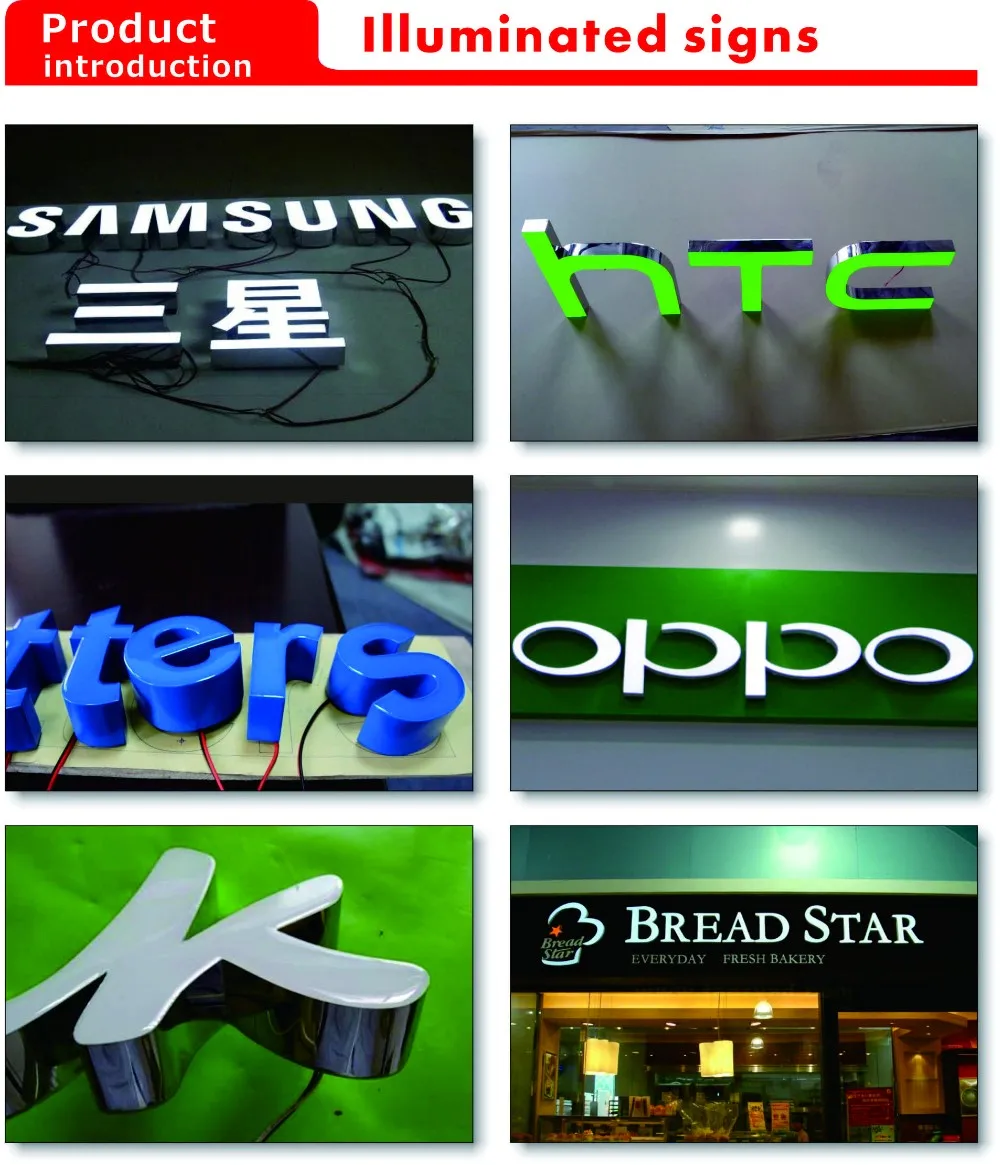 Epóxi de Exibição de Publicidade Publicidade ao ar Oem Personalizado Resina ao ar Livre Frontlit Levou Carta Letreiro Iluminado Letras. 2 A resina de cola epoxy exterior personalizada