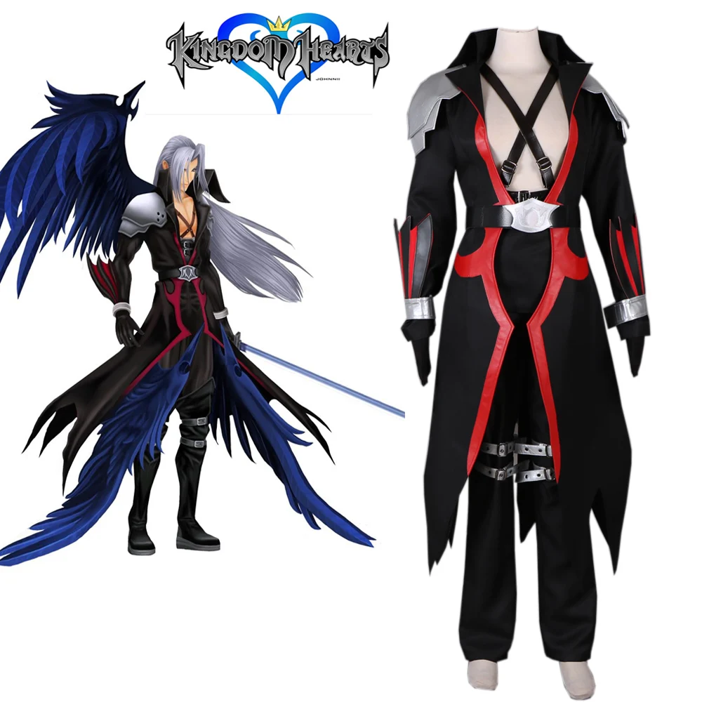 Sephiroth Cosplay Kingdom Hearts 2 Sephiroth Shin'Ra Costume Cosplay Set Completo Su Misura Unisex Di Qualsiasi Dimensione