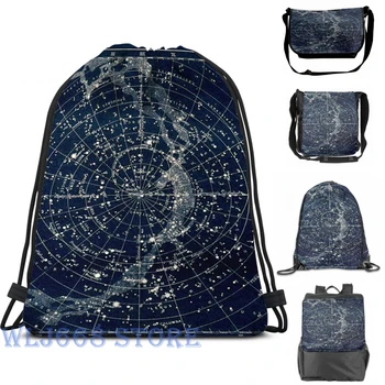 

Funny graphic print shoulder Bags women THE STAR CONSTELLATIONS Vintage 1900 Galaxy Print Single shoulder backpack travel men