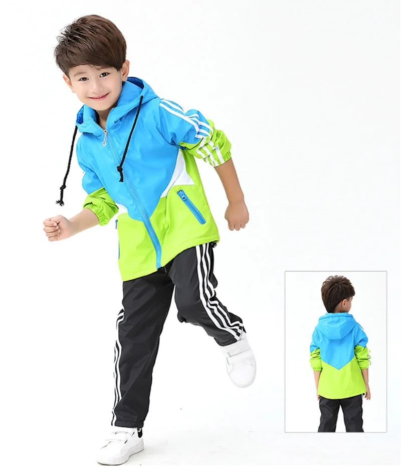 boy sports suit for girls kids hooded coats+pants 2pcs  (1)