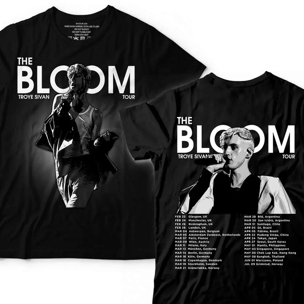Футболка с капюшоном и принтом Troye-Sivan The Bloom Tour летняя повседневная футболка