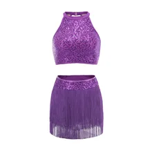 Блестки Сращивание Холтер платье танцевальная одежда балетная гимнастика практические занятия танцами одежда красный фиолетовый черный