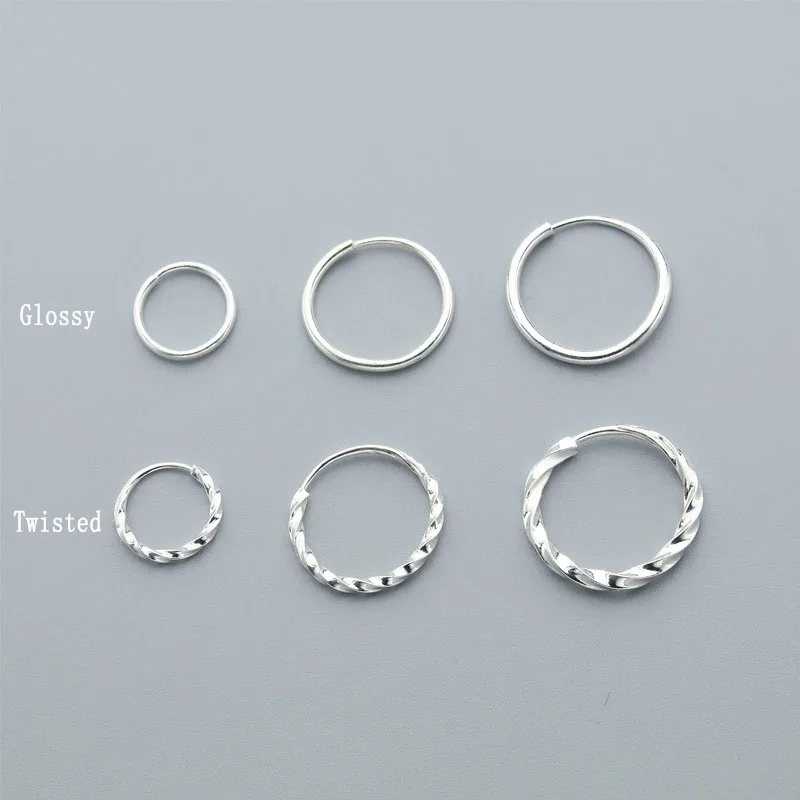 S990 серьги из стерлингового серебра для женщин, мужчин, мальчиков и девочек, круглые кольца, серьги Huggie, модные ювелирные изделия Aros Pendientes