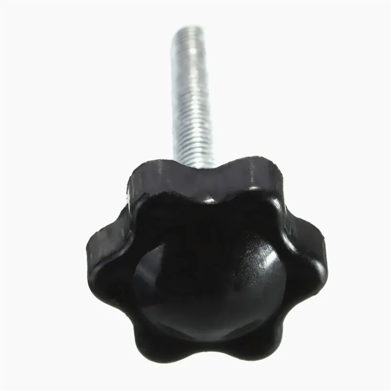 MTSPACE 5pcs/Set M6 Male Thread Star Shaped Head Clamping Nuts Knob For Industry Equipment Plastic Carbon Steel Galvanization